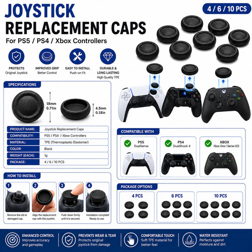 Joystick replacement caps for - replacement,